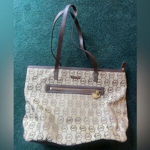 Michael Kors Tan and Brown Logo Tote